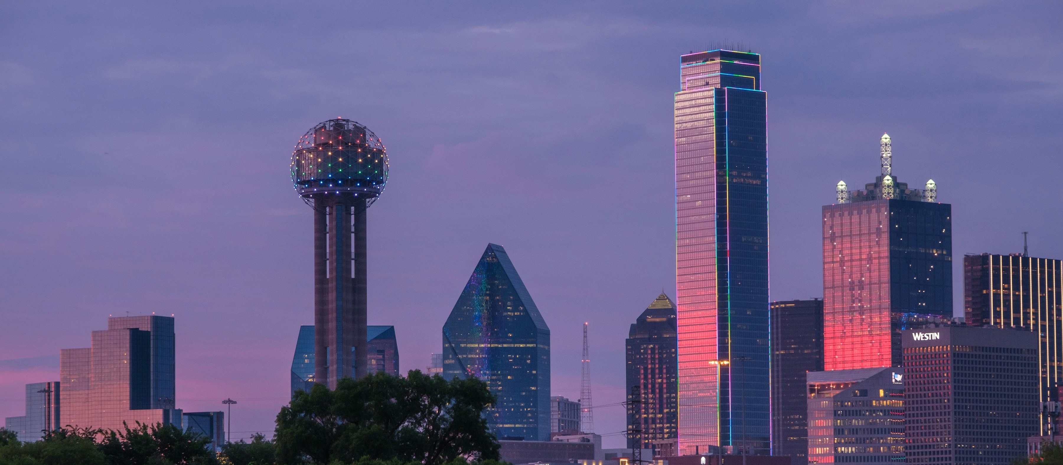 The Dallas skyline viewed across the Trinity River